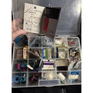 Lot Of  Jewelry Making Supplies Beading Needles, Wiring, Clips, And Thread